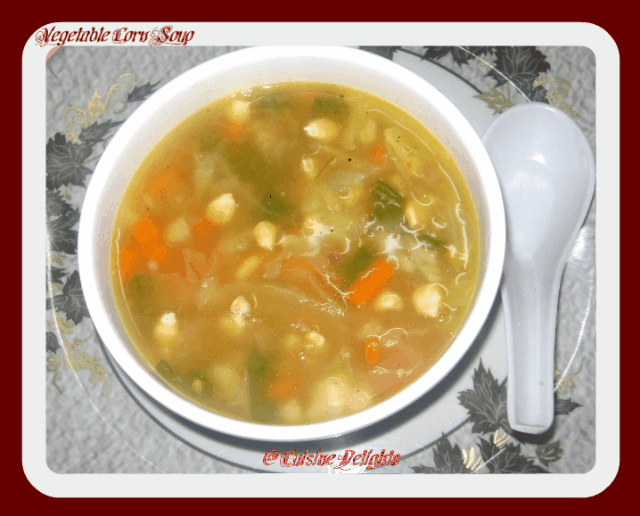 Vegetable Corn Soup Cuisine delights